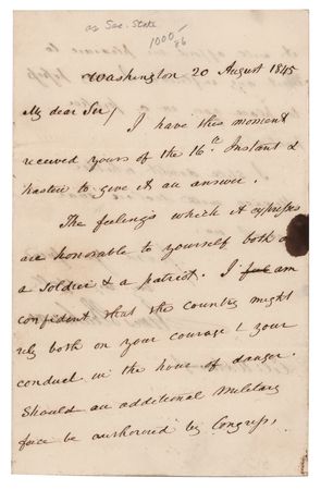 Lot #94 James Buchanan Autograph Letter Signed as Secretary of State: 