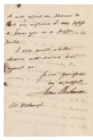 Lot #94 James Buchanan Autograph Letter Signed as Secretary of State: 