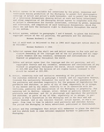 Lot #517 Norman Rockwell (3) Documents Signed for 'Stagecoach' Artwork - Image 9