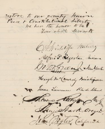 Lot #40 [George B. McClellan]: DNC Letter to McClellan, Informing of His Nomination for President in 1864 - Image 3