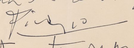 Lot #513 Pablo Picasso Autograph Letter Signed to His Financial Advisor - Image 2