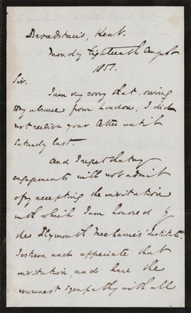 Lot #581. Charles Dickens Autograph Letter Signed