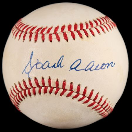 Lot #862 Hank Aaron Signed Baseball