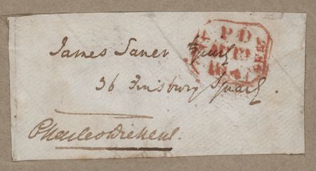 Lot #607. Charles Dickens Signed Envelope Panel