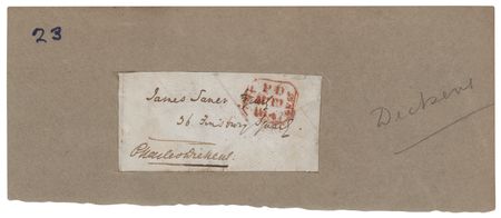 Lot #607 Charles Dickens Signed Envelope Panel - Image 2