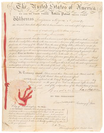 Lot #12 Andrew Jackson Patent Document Signed as