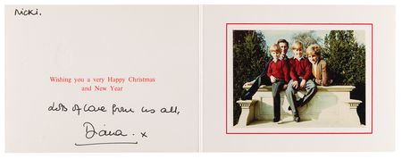 Lot #388 Princess Diana Signed Christmas Card