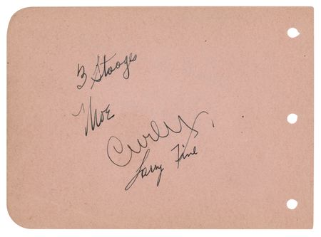 Lot #762 Three Stooges Signatures - 3 Stooges,