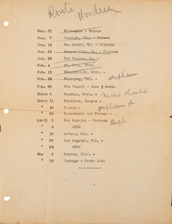 Lot #752 Harry Houdini Typed Letter Signed with a Signed 1922-1923 North American Tour Itinerary - Image 4