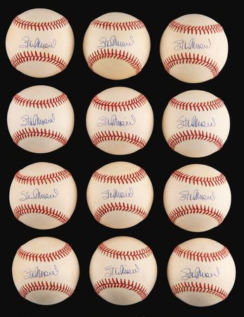 Lot #870 Stan Musial (12) Signed Baseballs