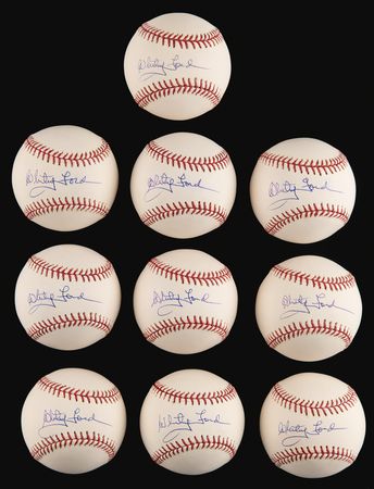 Lot #867 Whitey Ford (10) Signed Baseballs
