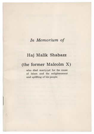 Lot #261 Malcolm X Original Funeral Program - In