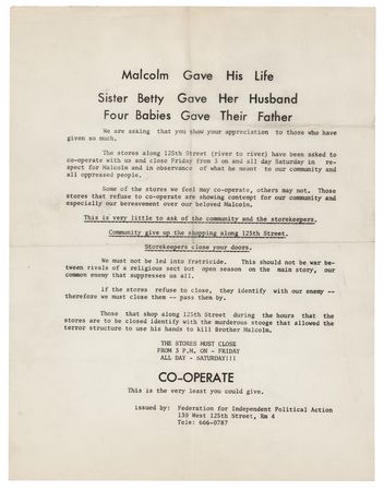 Lot #261 Malcolm X Original Funeral Program - 