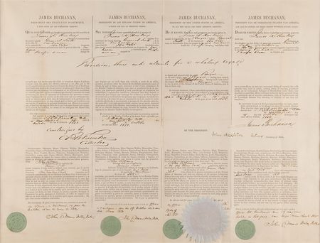 Lot #92 James Buchanan Document Signed as President - Image 1