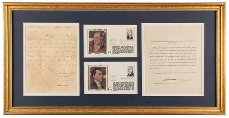 Lot #8 James Madison and James Monroe (2) Letters