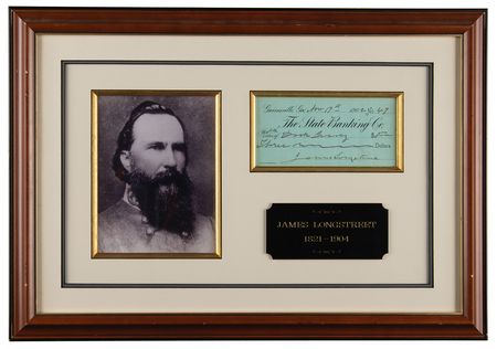 Lot #468 James Longstreet Signed Check - Image 1