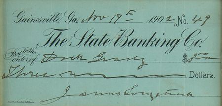 Lot #468 James Longstreet Signed Check - Image 2