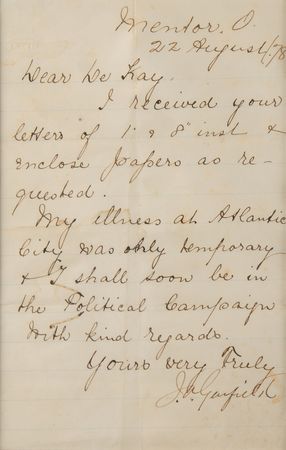Lot #117 James A. Garfield and William McKinley (2) Letters Signed - Image 2