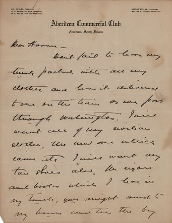 Lot #398 Titanic: Archibald Butt Autograph Letter