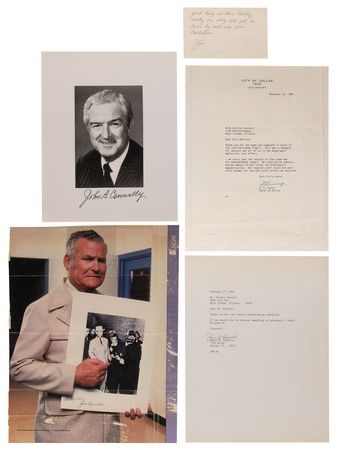 Lot #359 Kennedy Assassination Collection of Signed Items: Connally, Curry, Leavelle, and McDonald - Image 2
