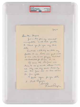 Lot #172 Ronald Reagan Autograph Letter Signed on