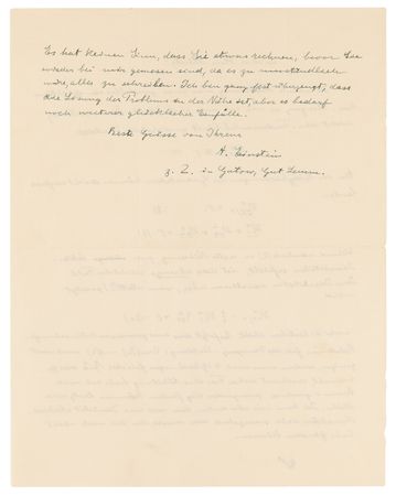Lot #285 Albert Einstein Autograph Letter Signed, with Equations Related to His Work on Unified Field Theory - Image 2