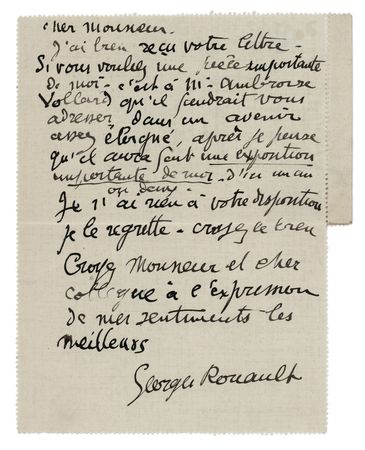 Lot #539 Georges Rouault Autograph Letter Signed: