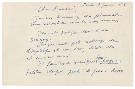 Lot #507 Andre Masson Autograph Letter Signed on