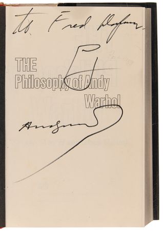 Lot #519 Andy Warhol Signed Book with Soup Can Sketch - The Philosophy of Andy Warhol - Image 4
