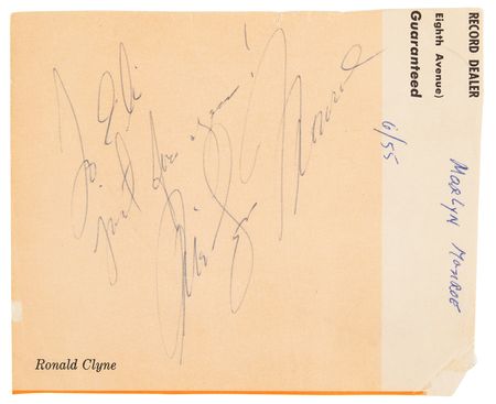 Lot #760 Marilyn Monroe Signature - Obtained at