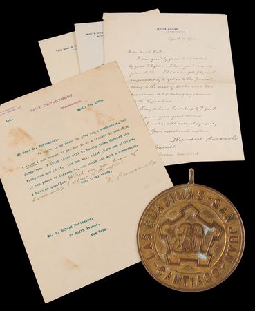 Lot #71 Theodore Roosevelt (4) Signed Letters to Cousin, a Fellow Rough Rider, with Rare Medal Collection - Three Letters Signed as President - Image 1