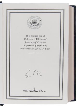 Lot #96 George Bush Signed Book - Speaking of Freedom: The Collected Speeches of George H. W. Bush (Collector's Edition) - Image 5