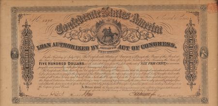 Lot #459 Confederate States of America $500 Bond (1864) - Image 2