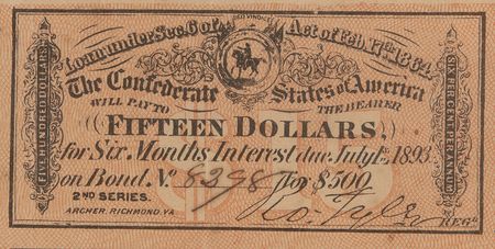 Lot #459 Confederate States of America $500 Bond (1864) - Image 3
