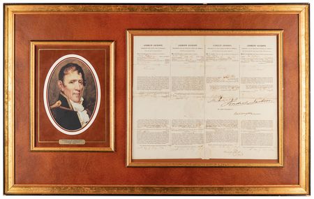 Lot #13 Andrew Jackson Document Signed as