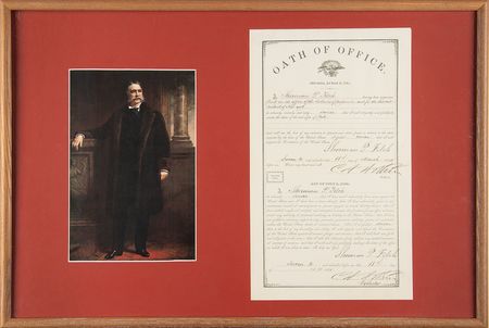 Lot #88 Chester A. Arthur Twice-Signed Document - Image 1