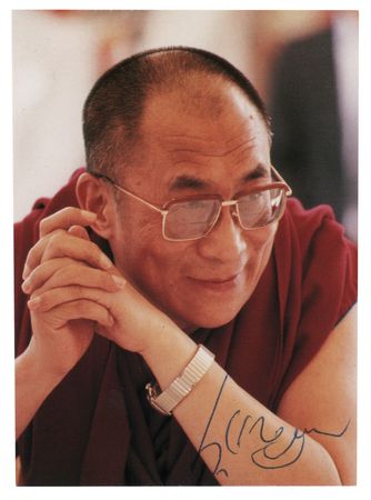 Lot #336 Dalai Lama Signed Photograph