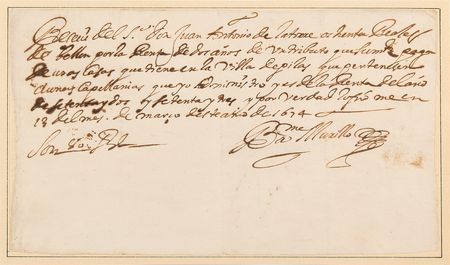 Lot #511 Bartolome Esteban Murillo Exceedingly Rare Autograph Document Signed - Image 1
