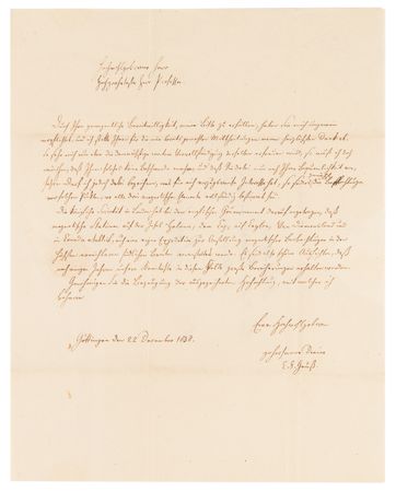 Lot #291 Carl Friedrich Gauss (2) Autograph Letters Signed on Earth's Magnetic Field - Image 2