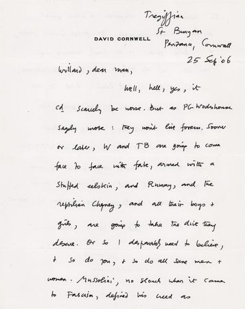 Lot #589 John le Carre Autograph Letter Signed: 