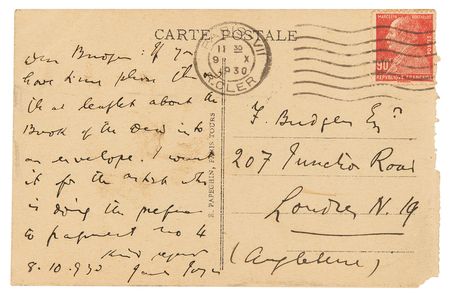 Lot #588 James Joyce Autograph Letter Signed, Requesting a 