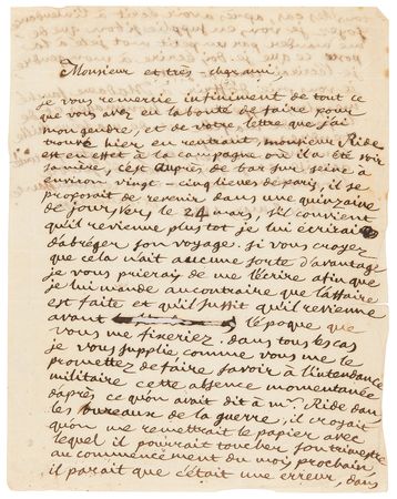 Lot #279 Andre-Marie Ampere Autograph Letter Signed - Pioneer in Electromagnetism - Image 1