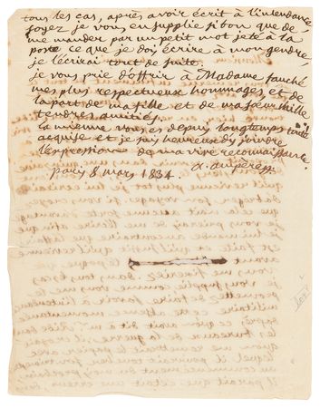 Lot #279 Andre-Marie Ampere Autograph Letter Signed - Pioneer in Electromagnetism - Image 2