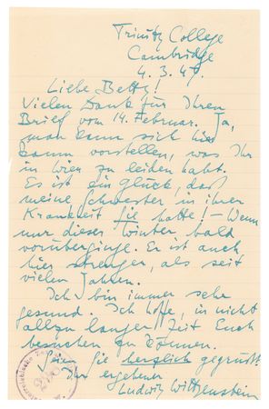 Lot #302 Ludwig Wittgenstein Autograph Letter Signed: 