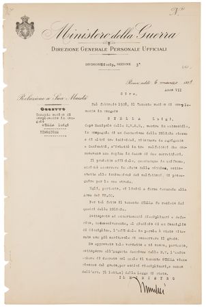 Lot #382 Benito Mussolini Document Signed