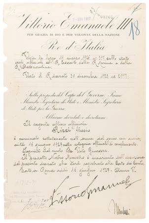 Lot #383 Benito Mussolini and Vittorio Emanuele