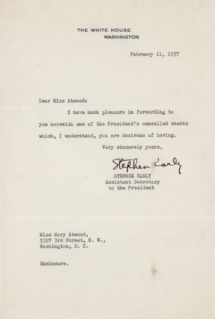 Lot #179 Franklin D. Roosevelt Signed Check - Image 2