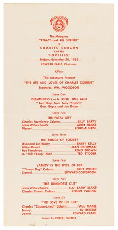 Lot #761 Gentlemen Prefer Blondes: Marilyn Monroe, Jane Russell, and Charles Coburn Signed 1953 Masquers Dinner Program - Image 4
