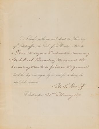 Lot #68 U. S. Grant Document Signed as President - Image 1