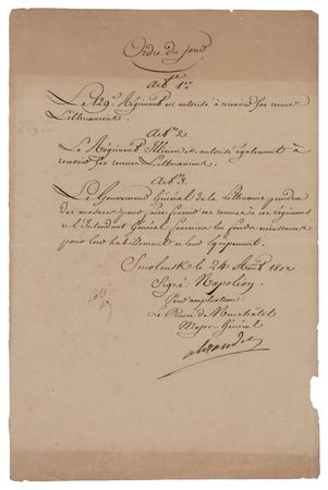 Lot #443 Louis-Alexandre Berthier Document Signed